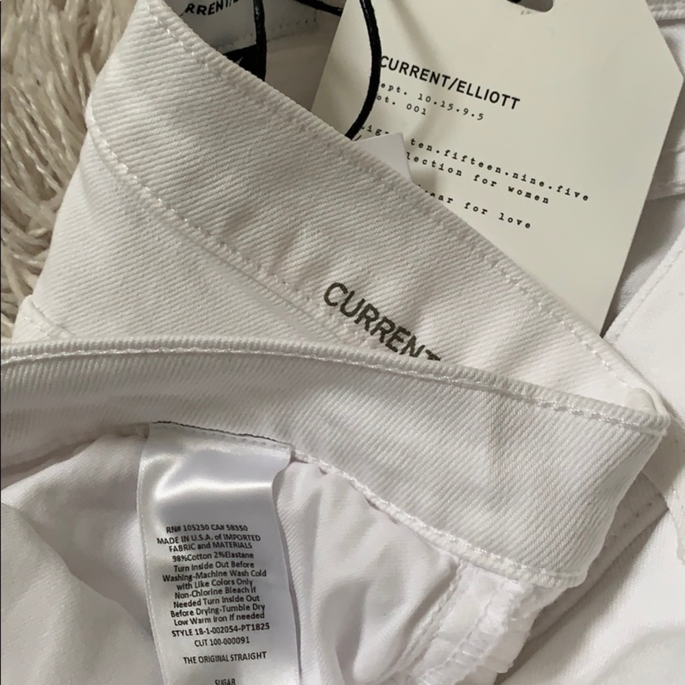 Current/Elliott “TheOriginalStraight” WhiteJeans - Picture 7 of 7